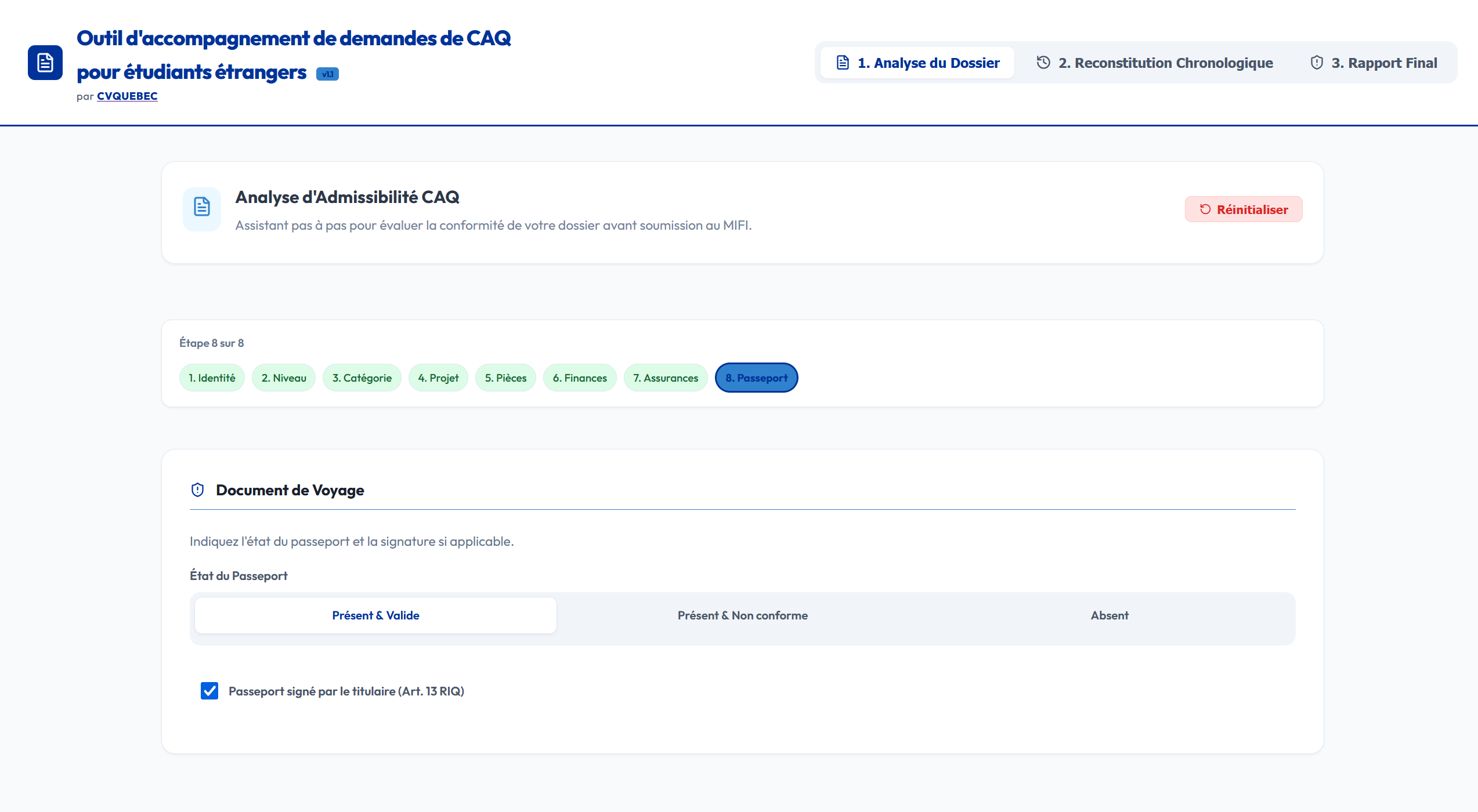 Apercu de l analyse du dossier CAQ